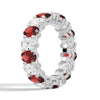6.6 CT. Lab Grown White Sapphire with Garnet Gemstone Band