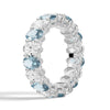 6.6 CT. Lab Grown White Sapphire with Aquamarine Gemstone Band