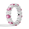 6.6 CT. Lab Grown White Sapphire withPink Tourmaline Gemstone Band