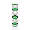 6.6 CT. Lab Grown White Sapphire withGreen Emerald Gemstone Band