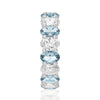 6.6 CT. Lab Grown White Sapphire with Aquamarine Gemstone Band