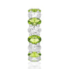 6.6 CT. Lab Grown White Sapphire with Green Peridot Gemstone Band