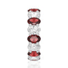 6.6 CT. Lab Grown White Sapphire with Garnet Gemstone Band