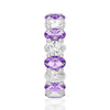 6.6 CT. Lab Grown White Sapphire with PurpleAmethystGemstone Band