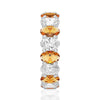 6.6 CT. Lab Grown White Sapphire with Citrine Gemstone Band