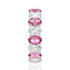 6.6 CT. Lab Grown White Sapphire withPink Tourmaline Gemstone Band