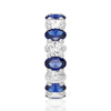 6.6 CT. Lab Grown White Sapphire withBlue Sapphire Gemstone Band
