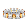 6.6 CT. Lab Grown White Sapphire with Citrine Gemstone Band