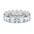 6.6 CT. Lab Grown White Sapphire with Aquamarine Gemstone Band