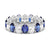 6.6 CT. Lab Grown White Sapphire withBlue Sapphire Gemstone Band