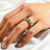 6.6 CT. Lab Grown White Sapphire withGreen Emerald Gemstone Band