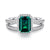2 CT. Lab Grown Emerald Ring Set with Matching Wedding Band