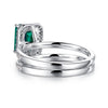 2 CT. Lab Grown Emerald Ring Set with Matching Wedding Band