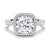 Four Prongs Pavé Halo Moissanite Engagement Ring