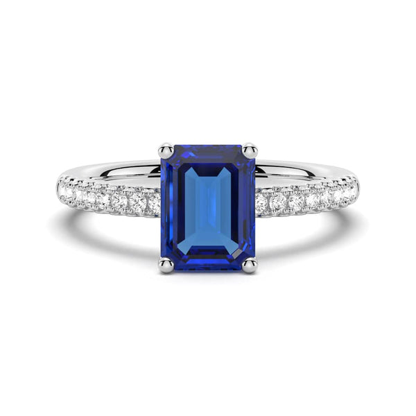 2 CT. Petite Trellis Lab Grown Sapphire Gemstone Ring