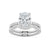 Micropavé Oval Moissanite Ring Set with Matching Wedding Band