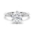 Six Prong Solitaire Moissanite Engagement Ring With Hidden Halo