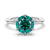 2 CT. Six Prong Solitaire Green Moissanite Engagement Ring With Hidden Halo