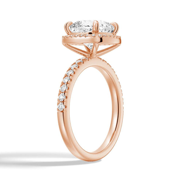 Cushion Cut Halo Moissanite Engagement Ring