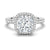 Cushion Cut Halo Moissanite Engagement Ring