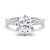 Petite Six Prong Micropavé Moissanite Engagement Ring With Hidden Halo
