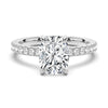 Cushion Cut Moissanite Engagement Ring With Hidden Halo