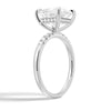 Princess Cut Hidden Halo Moissanite Ring Set with Matching Stacking Band
