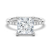 Princess Cut Hidden Halo Moissanite Couple's Ring Set with Men's Wedding Band