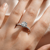 Pavé Band Round Moissanite Engagement Ring With Hidden Halo
