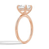 Cushion Cut Solitaire Moissanite Engagement Ring With Hidden Halo