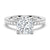 Pavé Band Cushion Cut Moissanite Engagement Ring