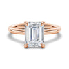 Emerald Cut Moissanite Engagement Ring With Hidden Halo