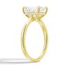 Emerald Cut Moissanite Engagement Ring With Hidden Halo