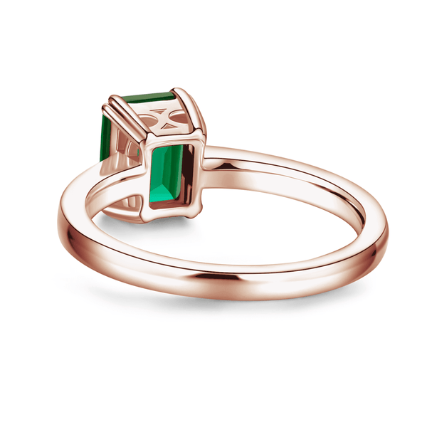 Petite Micropavé Emerald Cut Emerald Ring