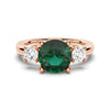 1.5 CT. Classic Three StoneEmerald and White Sapphire Ring