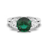 1.5 CT. Classic Three StoneEmerald and White Sapphire Ring
