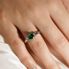 1.5 CT. Classic Three StoneEmerald and White Sapphire Ring