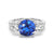 2.5 CT. Classic Blue Sapphire and White Sapphire Three Stone Ring
