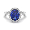 2 CT. Oval Sapphire with Classic Halo Ring