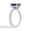 Emerald Cut Blue Sapphire and White Sapphire Ring