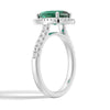 1.5 CT. Pear Shaped Emerald Ring with White Sapphire Halo Accents