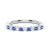 Blue Sapphire and White Sapphire Half Eternity Wedding Band