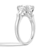 Cushion Cut Moissanite Engagement Ring with Tapered Baguette Side Stones