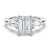 Emerald Cut Moissanite Engagement Ring with Tapered Baguette Side Stones