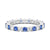 Prong Set Blue Sapphire and White Sapphire Eternity Wedding Band