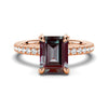 3 CT. Emerald Cut Alexandrite Engagement Ring With Moissanite Hidden Halo