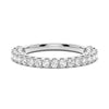 Baguette and Round Cut Moissanite Wedding Bands with French Pave Band Stacking Rings