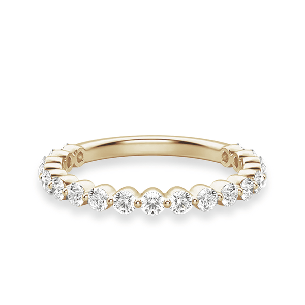 Round Cut Shared Prong Moissanite Half Eternity Band