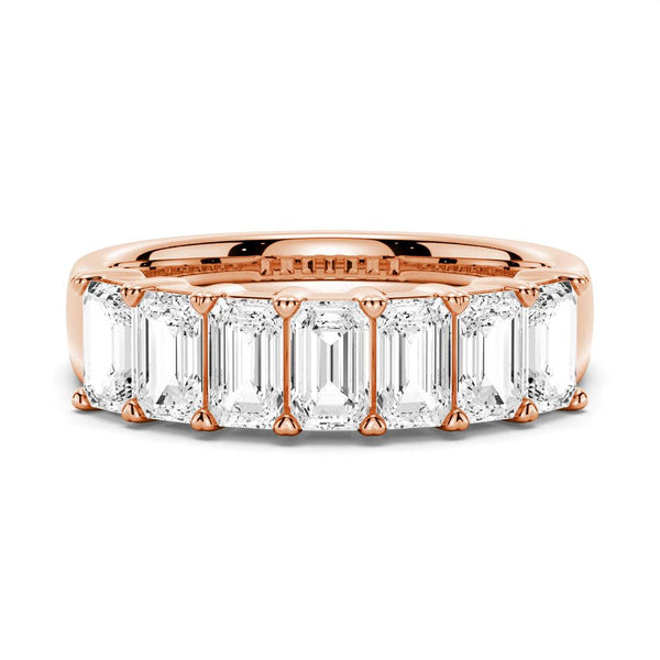 2.8 ctw Emerald Cut Moissanite Half Eternity Band