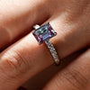 2 CT. Four Prong Emerald Cut Alexandrite Engagement Ring